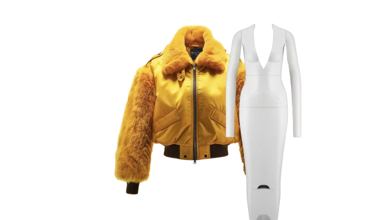 Female Ghost Mannequins mohrmodels with product shot of a jacket