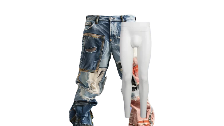 male Ghost Mannequins mohrmodels with product shot of pants